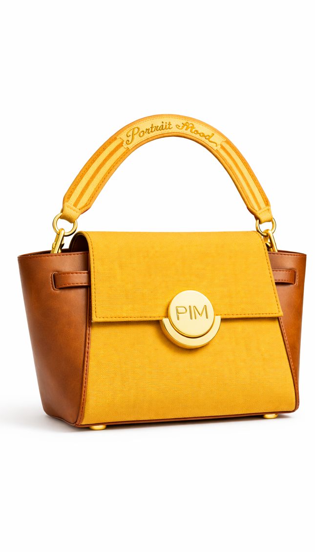 P|M RADIANCE Top Handle - Saffron & Cognac Mixed-Media