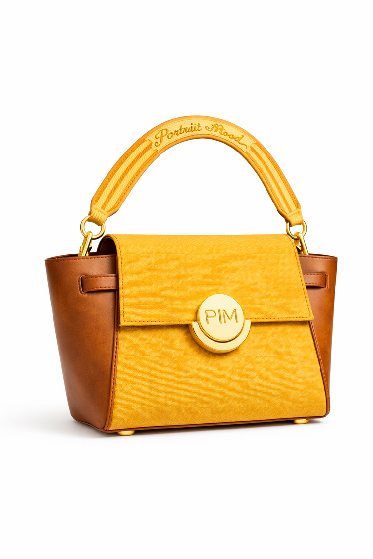 P|M RADIANCE Top Handle - Saffron & Cognac Mixed-Media