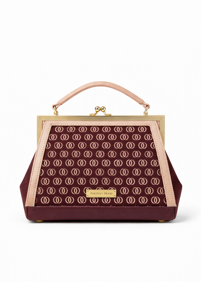 The P|M Aura Frame Top Handle - Bordeaux & Blush Edition
