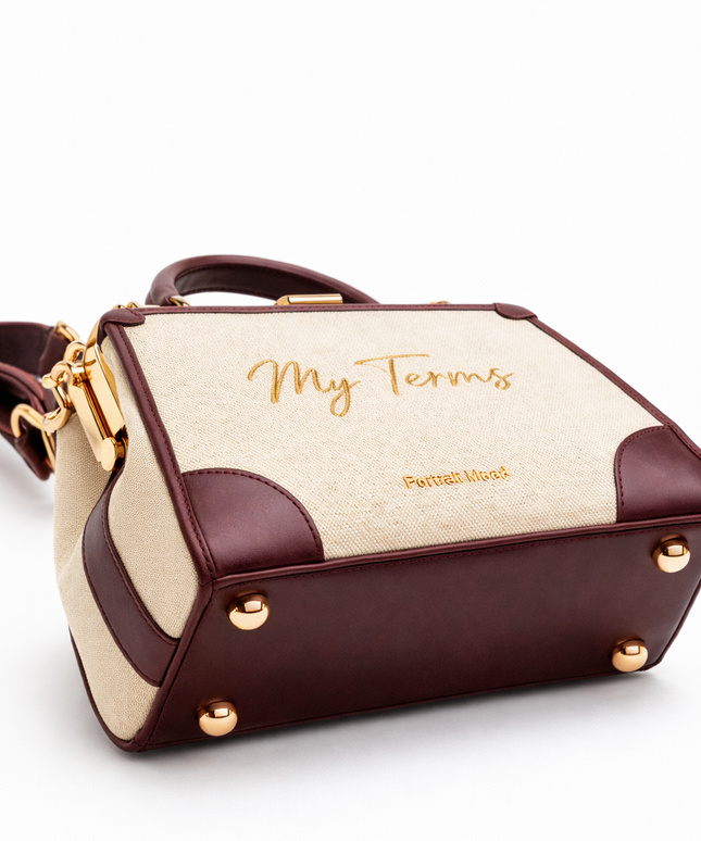 The P|M Aura Frame Top Handle - Cream & Mahogany My Terms Edition