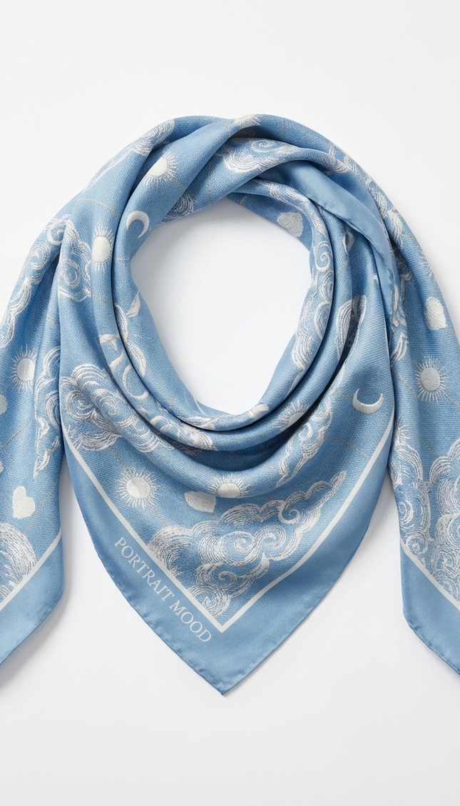 The P|M Meridian Silk Foulard - Céleste Edition