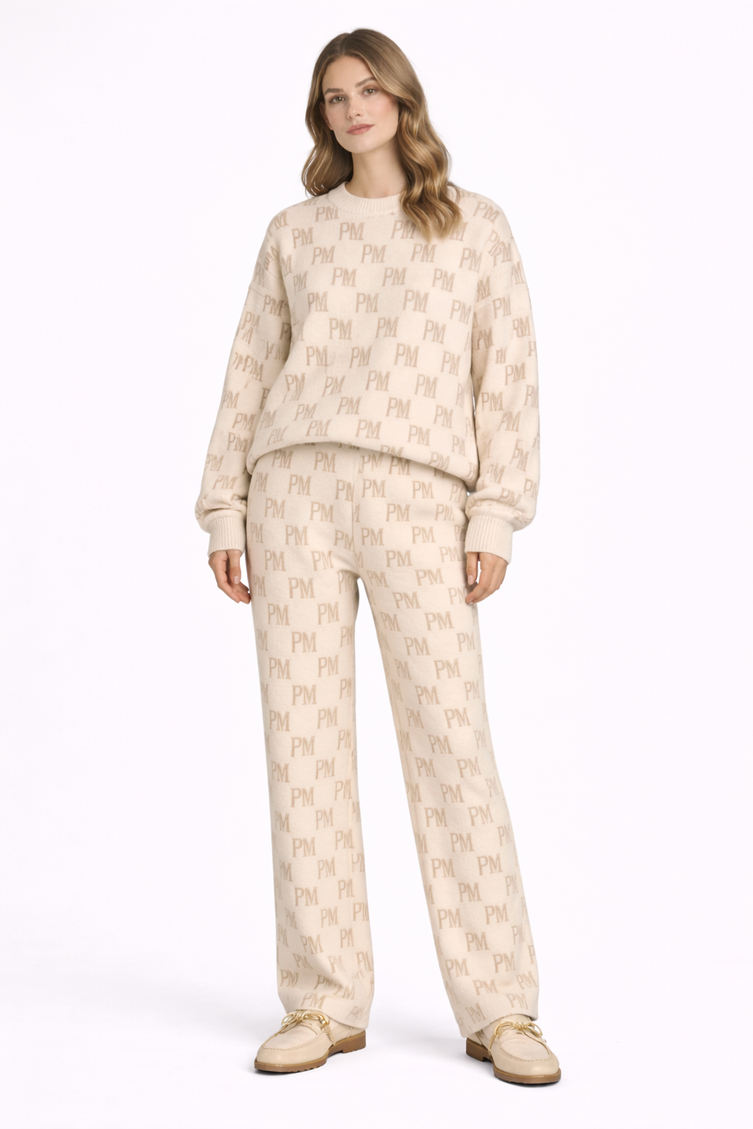 The PM Sandstone Monogram Lounge Set