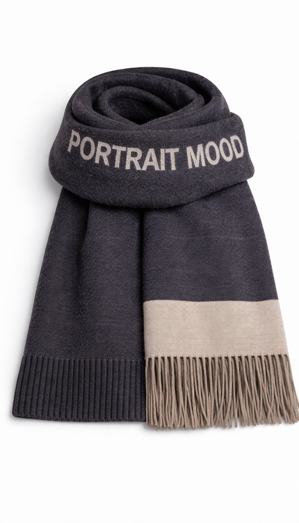 The P|M Studio Logo Scarf - Charcoal & Sand Edition