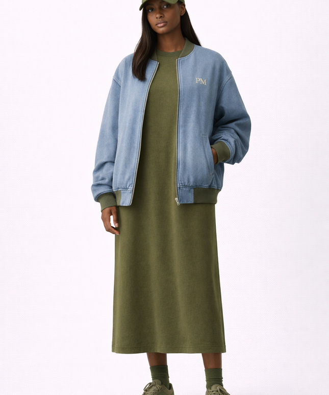 The PM Olive Monogram Midi Dress