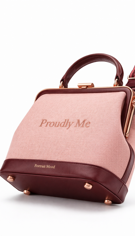 The P|M Aura Frame Top Handle - Blush & Bordeaux Proudly Me Edition