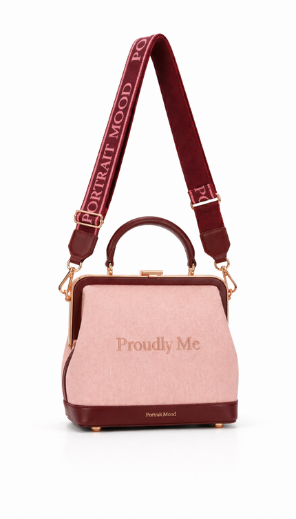 The P|M Aura Frame Top Handle - Blush & Bordeaux Proudly Me Edition