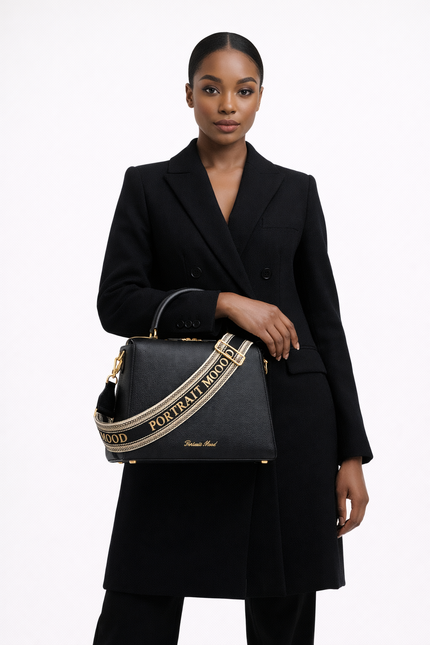 The P M Ascendant Top Handle Satchel Obsidian Edition