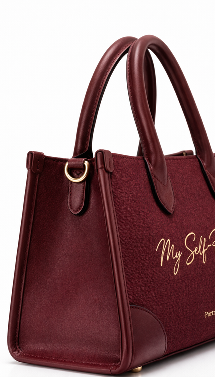 The P|M Self-Portrait Structured Tote - Bordeaux Edition