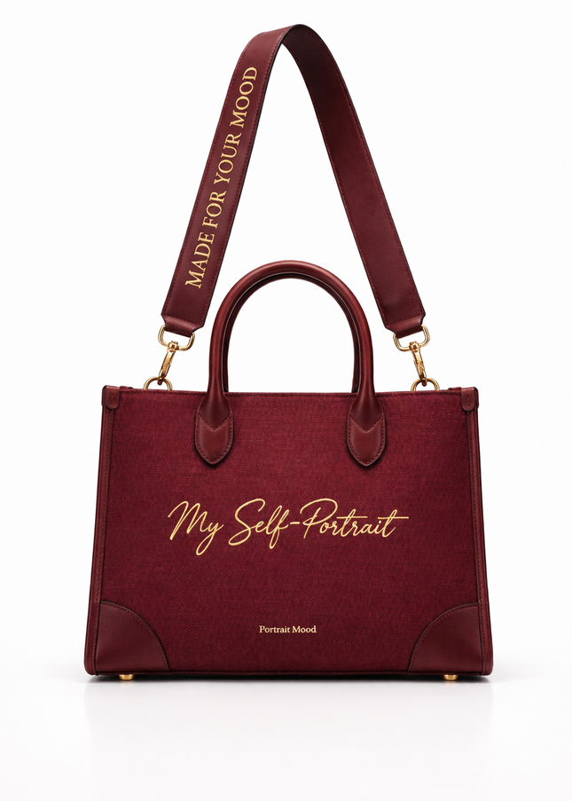 The P|M Self-Portrait Structured Tote - Bordeaux Edition