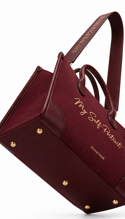 The P|M Self-Portrait Structured Tote - Bordeaux Edition