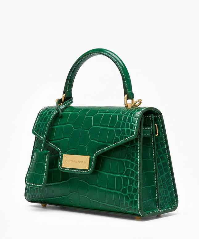 The P|M Sovereign Top Handle - Malachite Croc Edition