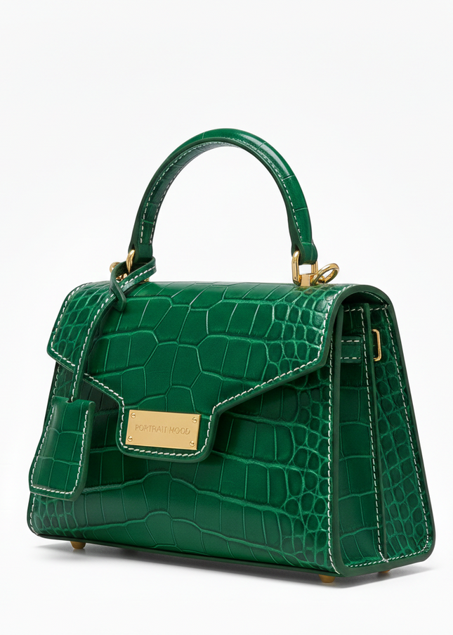 The P|M Sovereign Top Handle - Malachite Croc Edition