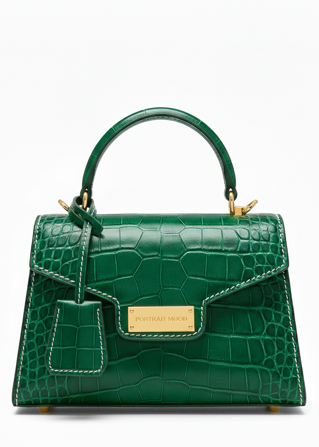 The P|M Sovereign Top Handle - Malachite Croc Edition
