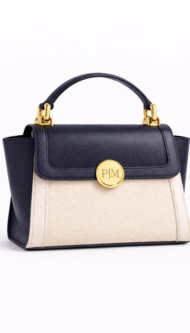 P|M COMPOSED Top Handle - Midnight & Creme Minimalist Edition