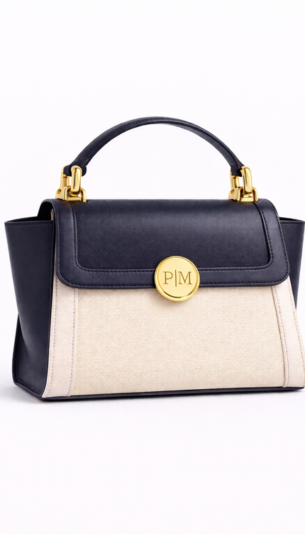 P|M COMPOSED Top Handle - Midnight & Creme Minimalist Edition