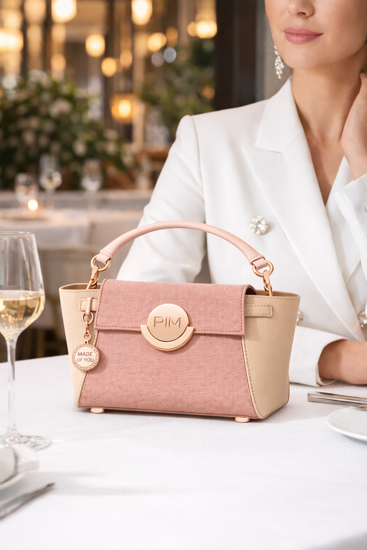 P|M PRETTY Top Handle - Rosewater & Bisque Mixed-Media