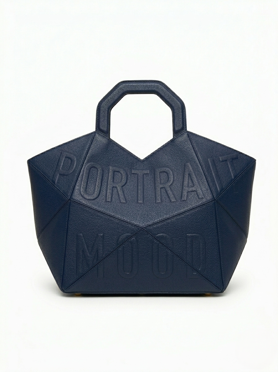 The P M Architect Geometric Tote - Navy Edition