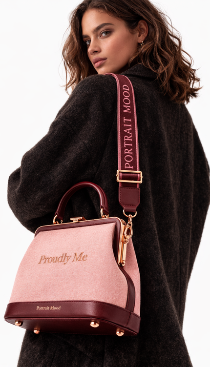 The P|M Aura Frame Top Handle - Blush & Bordeaux Proudly Me Edition