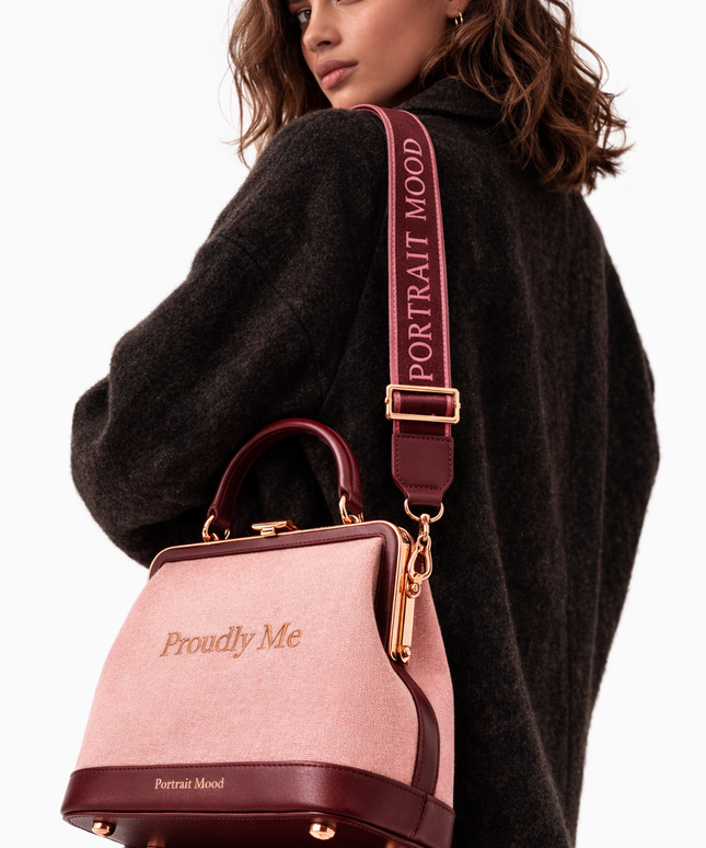 The P|M Aura Frame Top Handle - Blush & Bordeaux Proudly Me Edition