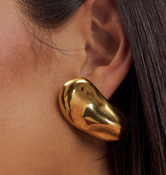 Bold Dual Sphere Earrings – Avant-Garde Gold
