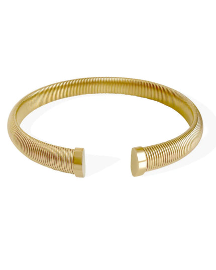 AMORE Luxe Gold Ridge Choker Necklace In Solid Stainless Steel With 18K Gold Plate