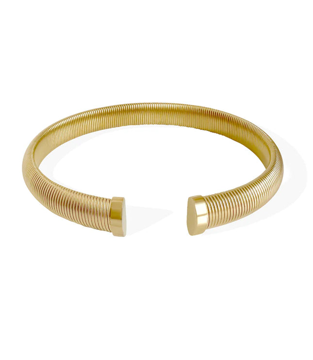 AMORE Luxe Gold Ridge Choker Necklace In Solid Stainless Steel With 18K Gold Plate