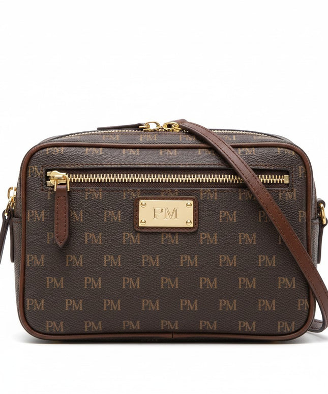 PORTRAIT MOOD Monogram Classic Crossbody Bag – Chocolate Brown
