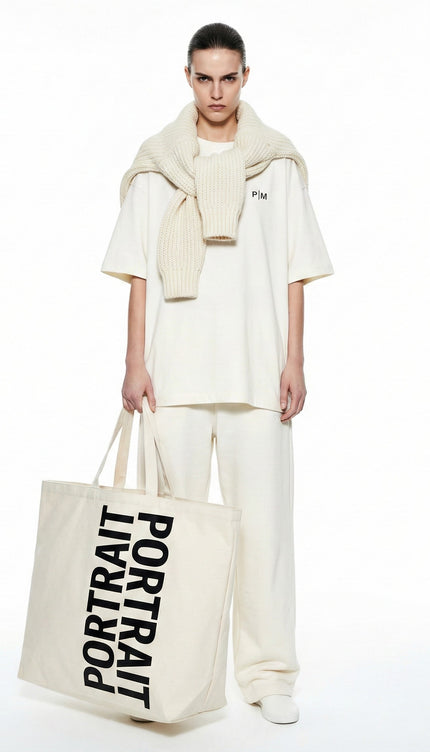 Portrait | Portrait Oversized Canvas Tote