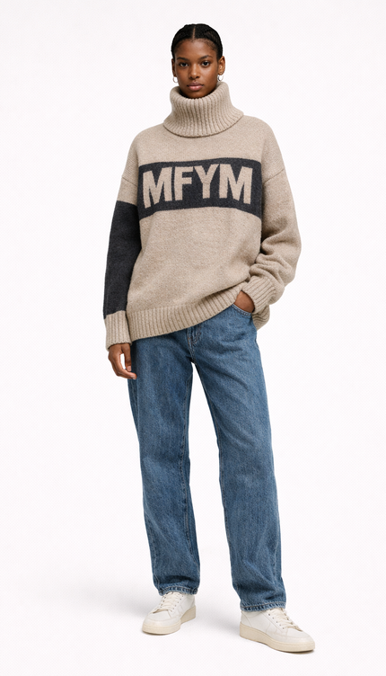 The P|M Statement MFYM Roll-Neck - Oatmeal & Charcoal Edition