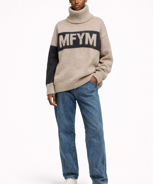 The P|M Statement MFYM Roll-Neck - Oatmeal & Charcoal Edition