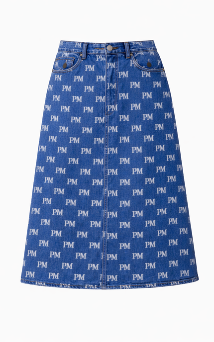 The PM Signature Monogram Denim Midi