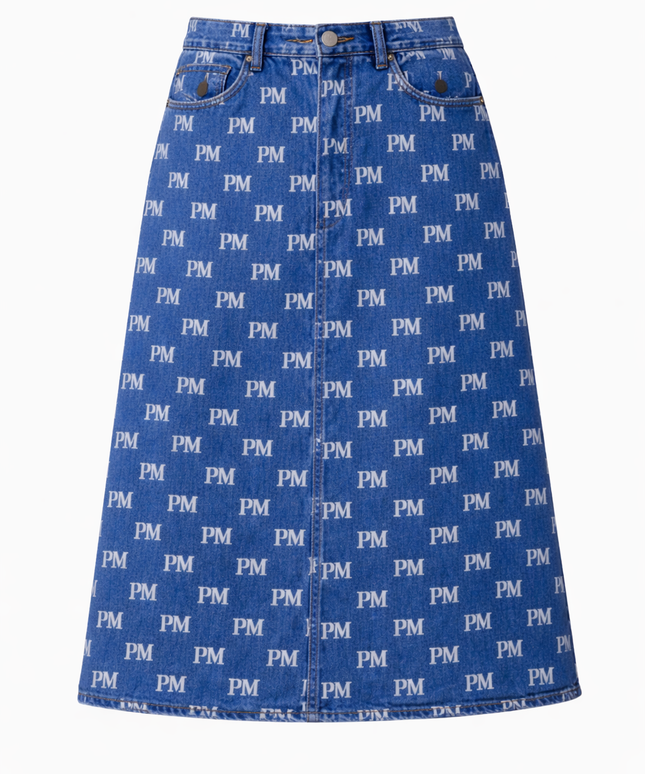 The PM Signature Monogram Denim Midi