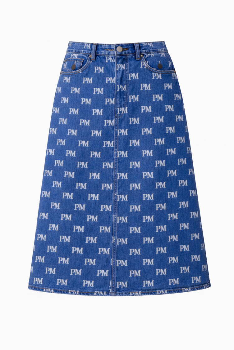 The PM Signature Monogram Denim Midi