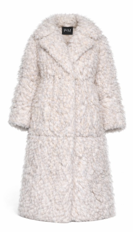The P|M POLAR Oversized Eco-Fur Coat - Bone Edition