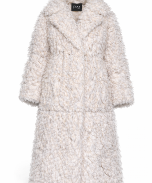 The P|M POLAR Oversized Eco-Fur Coat - Bone Edition