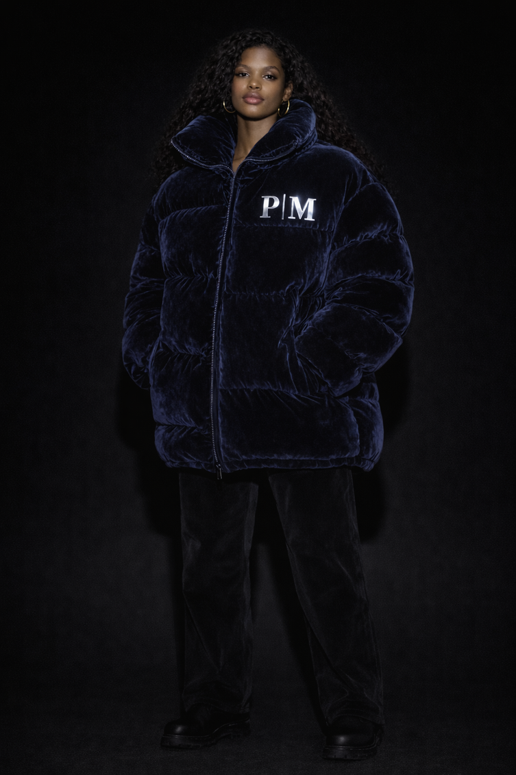 The P|M Midnight Velvet Puffer - Navy Edition