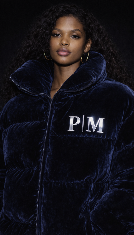 The P|M Midnight Velvet Puffer - Navy Edition
