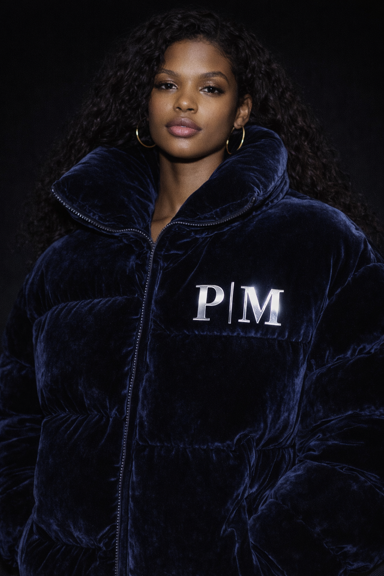 The P|M Midnight Velvet Puffer - Navy Edition
