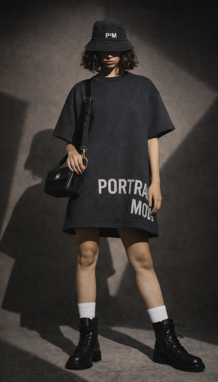 The P|M Casting T-Shirt Dress - Vintage Black Edition