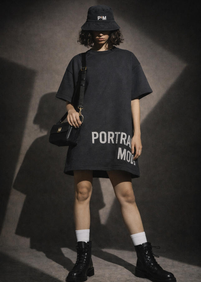 The P|M Casting T-Shirt Dress - Vintage Black Edition