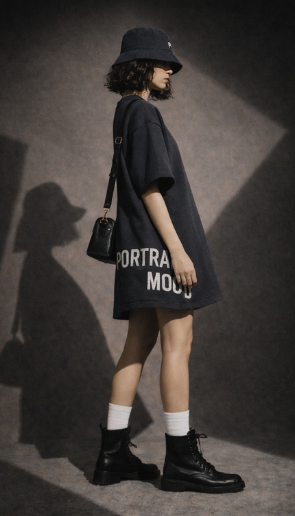 The P|M Casting T-Shirt Dress - Vintage Black Edition