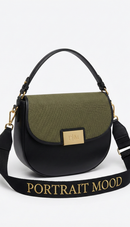 The P|M Cavalry Canvas Saddle Bag - Olive & Noir Edition