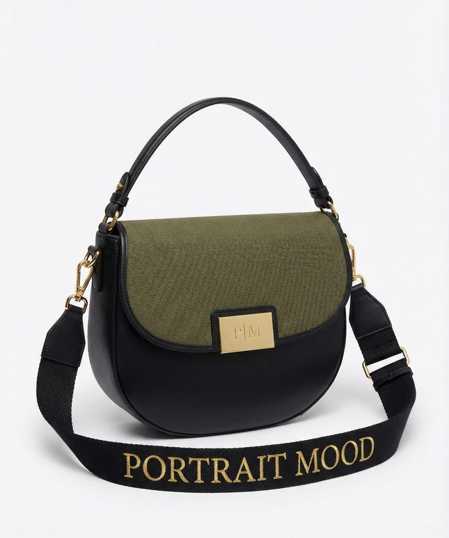 The P|M Cavalry Canvas Saddle Bag - Olive & Noir Edition