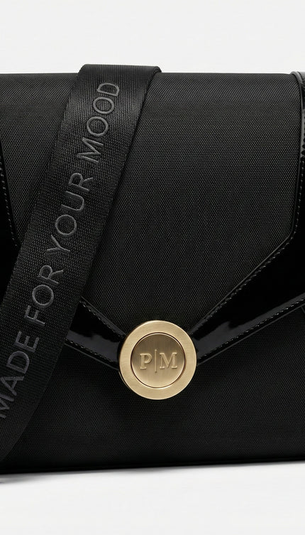 P|M ALLURE Shoulder Bag - Noir Patent Mixed-Media