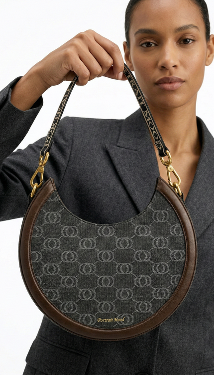 The P|M Aura Structured Crescent - Charcoal & Mahogany Edition