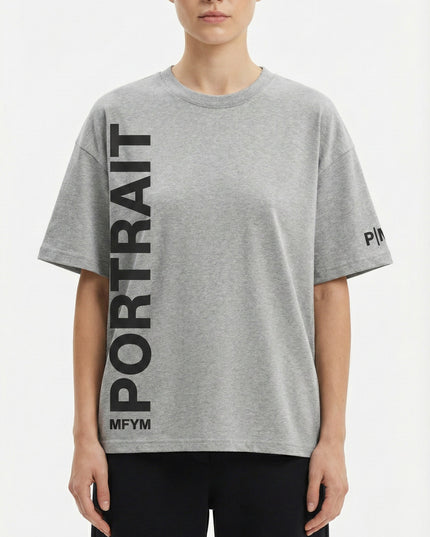 Portrait Identity Vertical Tee — Grey