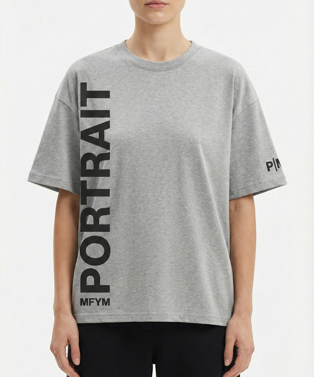 Portrait Identity Vertical Tee — Grey