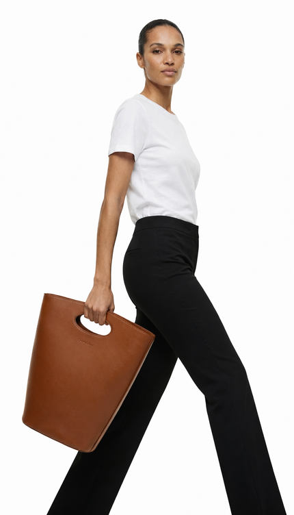 The P|M Terra Sculpted Tote - Cognac Edition