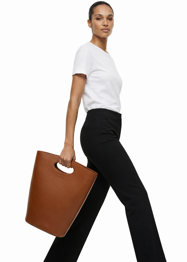 The P|M Terra Sculpted Tote - Cognac Edition