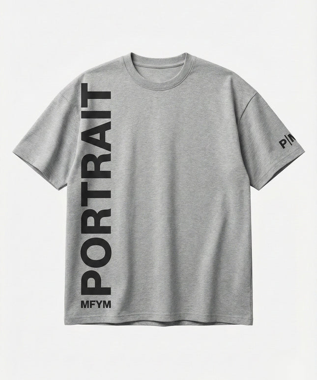 Portrait Identity Vertical Tee — Grey